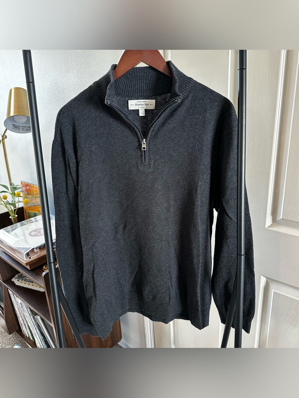 Hawker Rye Men's Black Half-Zip Sweater 🦋